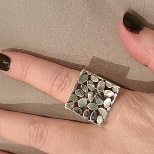 Sterling silver square ring